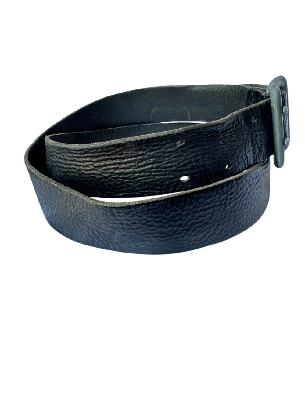 Vintage DIESEL Black Genuine Pebbled Leather Casual Belt For Men 36